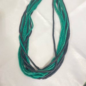 VTGnatural green black heishi disc beads necklace